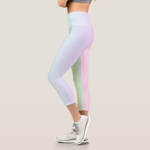 Pastel de colores arcoiris Capri Leggings