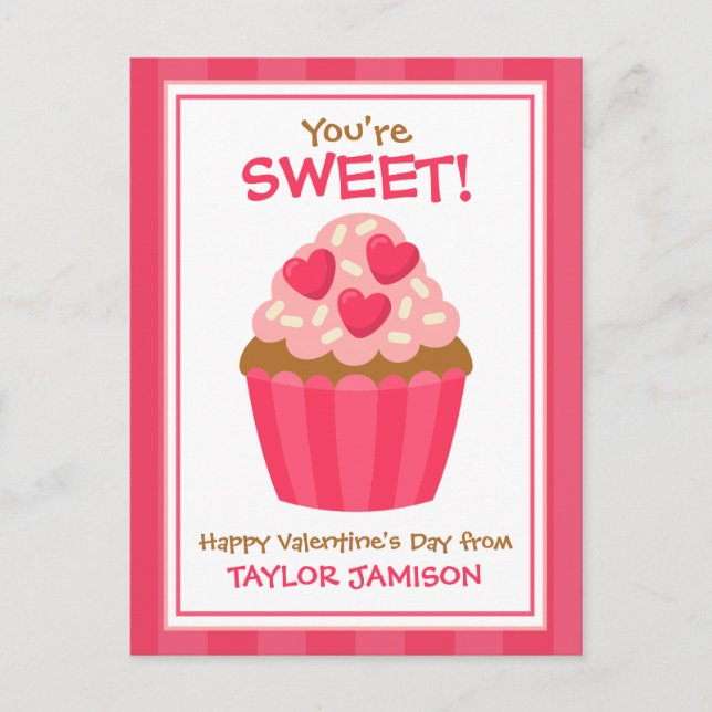 Pastel de corazón personalizadas tarjetas de San V (Anverso)