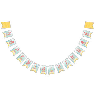 Pastel de cumpleaños - Banner de banderas de Bunt