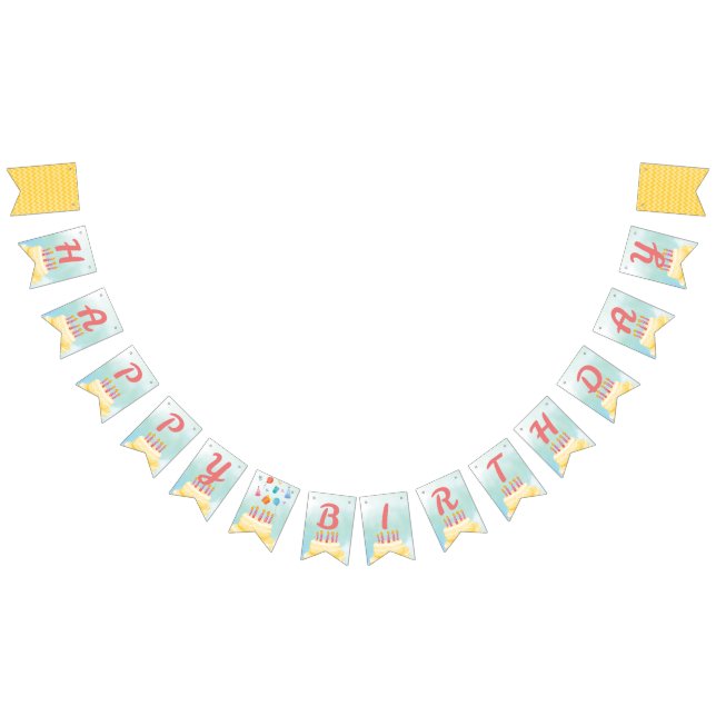 Pastel de cumpleaños - Banner de banderas de Bunti (Todo)