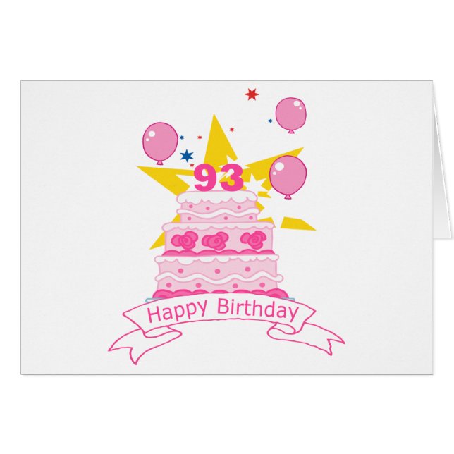 Pastel de cumpleaños de 93 años (Anverso (Horizontal))