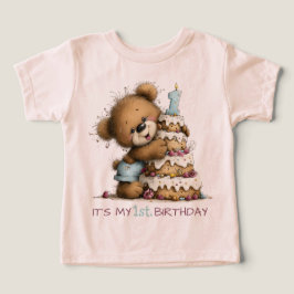 Pastel de cumpleaños del osito de peluche del prim