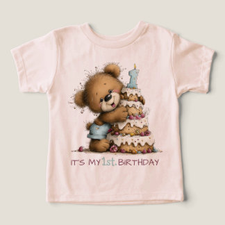 Pastel de cumpleaños del osito de peluche del prim