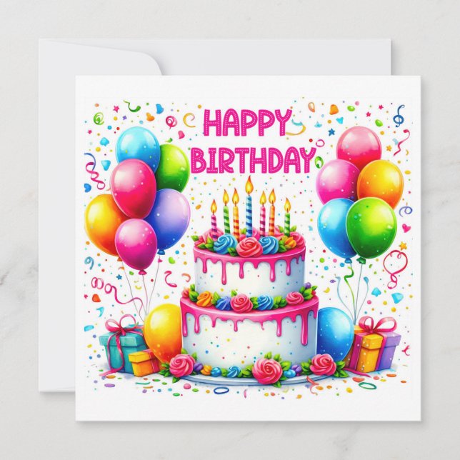 Pastel de cumpleaños feliz (Anverso)