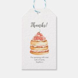 Pastel de cumpleaños Gracias etiquetas | Etiquetas