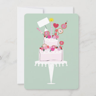 Pastel de cumpleaños rosado en capas