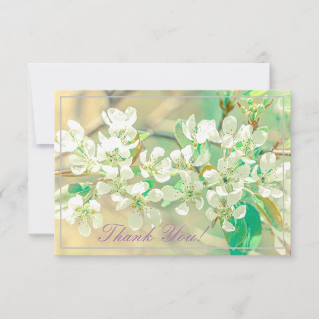 Pastel de flores de árbol piar gracias tarjeta pla (Anverso)