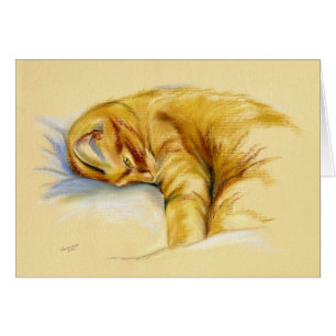 Pastel de gato - Naranja Tabby Pose Relajado