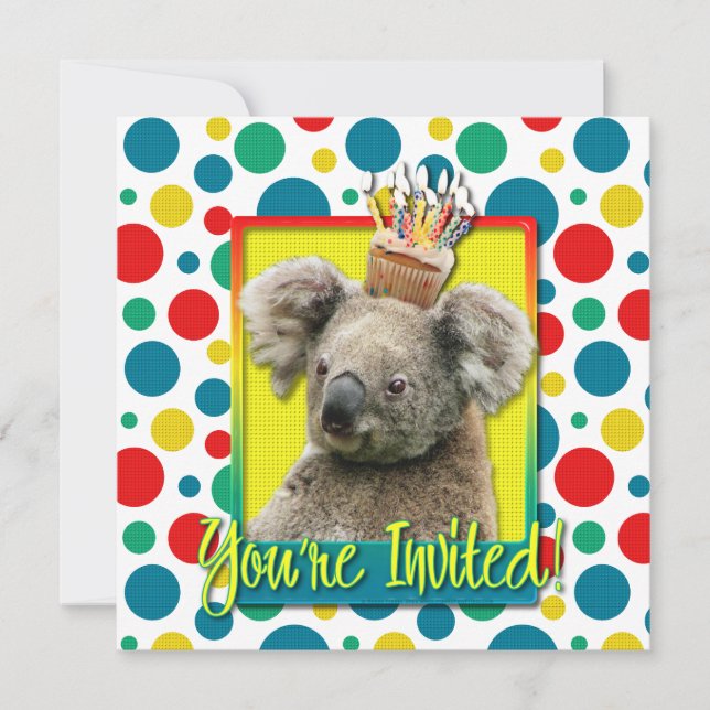 Pastel de invitaciones - Koala (Anverso)