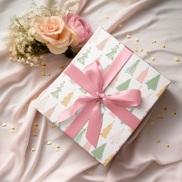 Pastel de papel envuelto en árboles de Navidad col