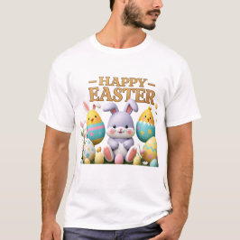 Pastel de pollo y conejo en huevo Feliz Camiseta d