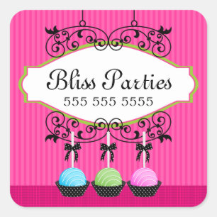 Pastel de postres Fuchsia Sellos de caja