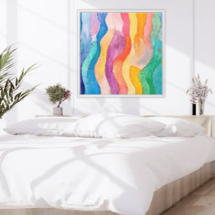 Pastel de resplandor arte abstracto en ondas verti