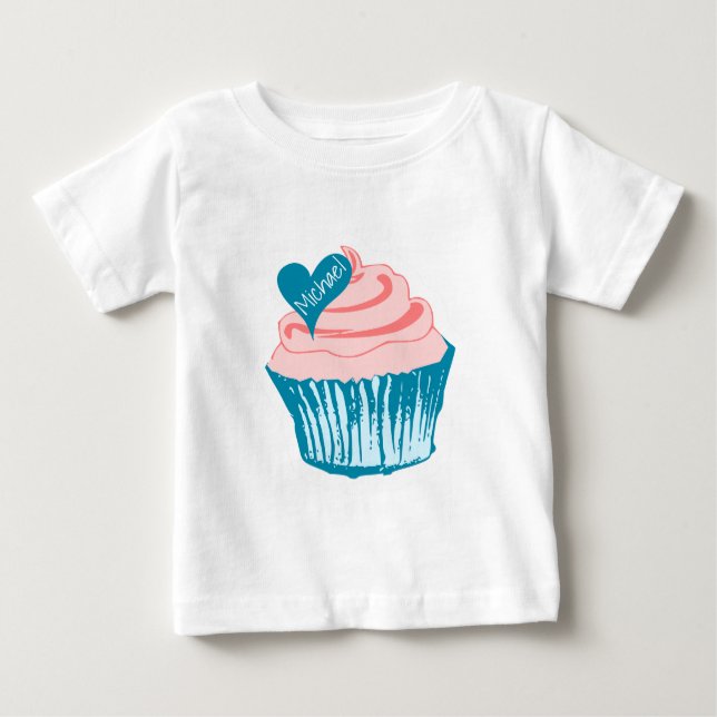 Pastel de tarta Me encantan los camisetas y chaque (Anverso)