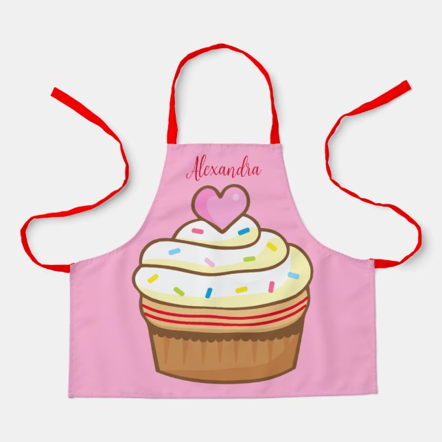 Pastel de torta de niños NOMBRAR retro de delantal (Anverso)