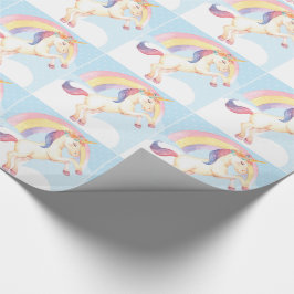 Pastel de unicornio, nubes, papel de envolvimiento