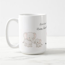 Pastel dulce mami elefante y taza infantil