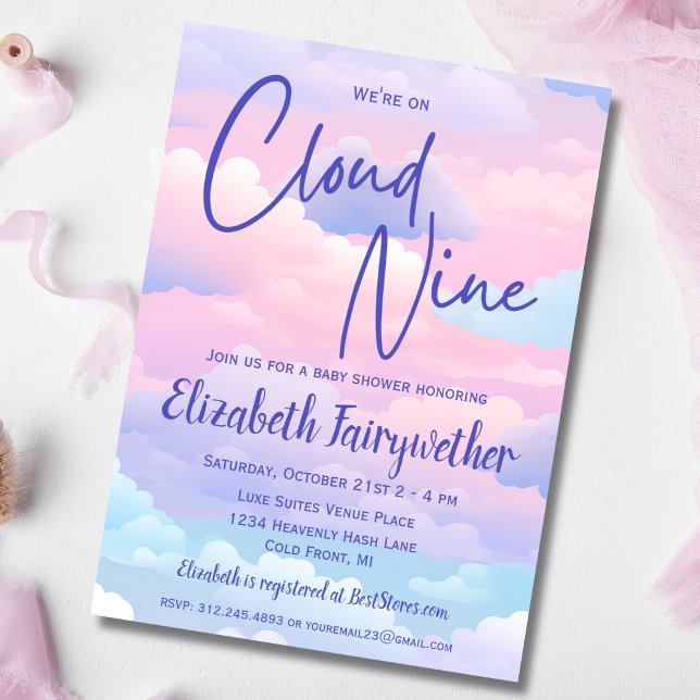 Pastel Estamos en la invitación de Baby Shower de  (Subido por el creador)