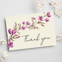 Pastel Flor silvestre Boho Boda Gracias Tarjeta