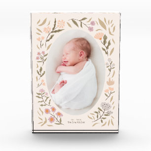 Pastel Floral de recién nacidos Foto Keepsake
