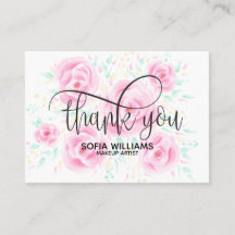 Pastel Floral rosa Gracias chica de la tarjeta
