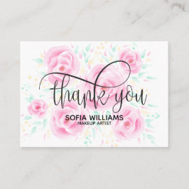 Pastel Floral rosa Gracias chica de la tarjeta