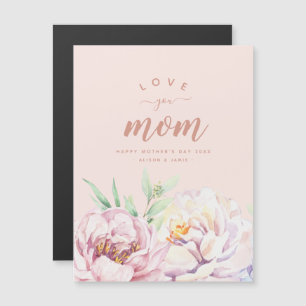 Pastel Florals Te Ama Mamá Tarjeta Magnet Minimali