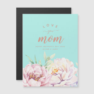 Pastel Florals Te Ama Mamá Tarjeta Magnet Minimali