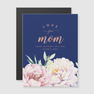 Pastel Florals Te Ama Mamá Tarjeta Magnet Minimali
