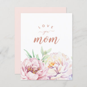 Pastel Florals te ama mamá tarjeta plana Minimalis