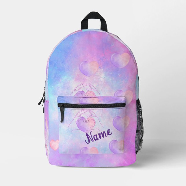 Pastel Galaxy Heart Dance mochila - Nombre persona (Anverso)