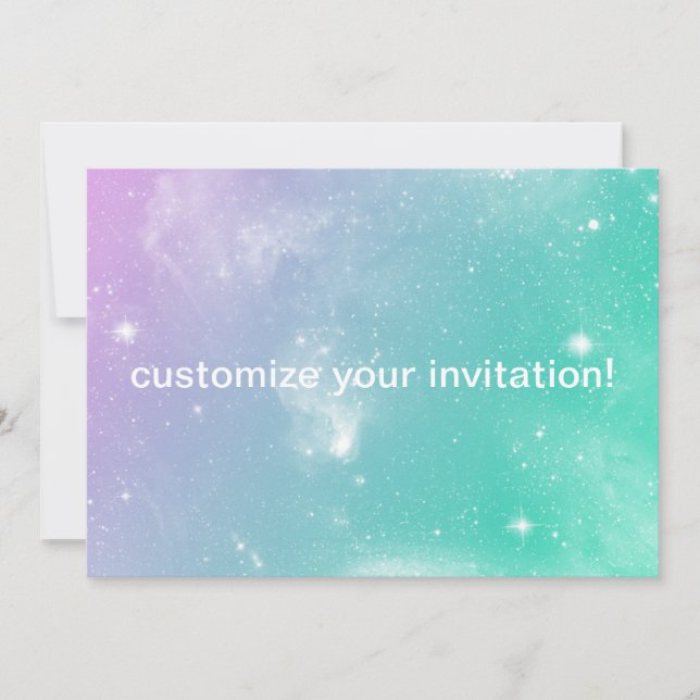 Pastel Galaxy Invitación para cualquier evento! (Anverso)