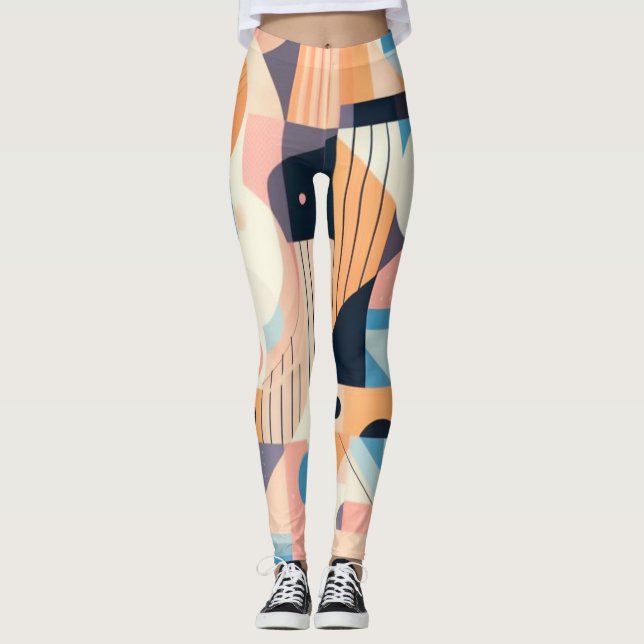 Pastel Geometrics Women's Workout Leggings (Anverso)