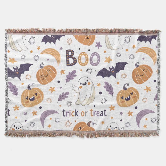 Pastel Ghost & Pumpkin Manta para Lanzar (Anverso)