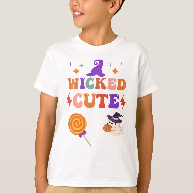 Pastel Gótico Halloween Malvado Camisa Infantil Cu (Anverso)