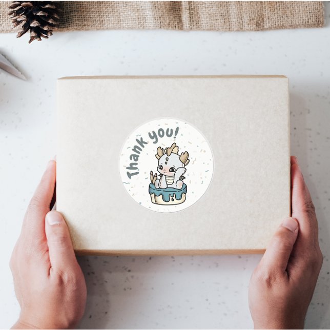 Pastel Gray Blue Baby Dragon Gracias Pegatinas (Subido por el creador)