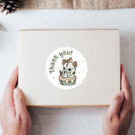 Pastel Green Naranja Baby Dragon Gracias Pegatinas