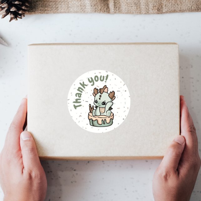 Pastel Green Naranja Baby Dragon Gracias Pegatinas (Subido por el creador)