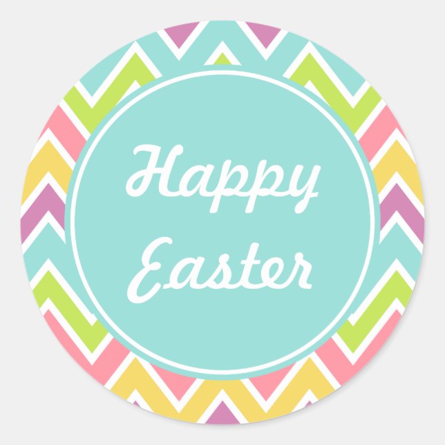 Pastel Happy Easter Pegatinas (Anverso)