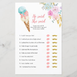 Pastel Ice Cream Floral Dijo que dijo Tarjeta de J