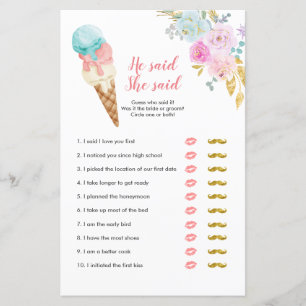 Pastel Ice Cream Floral Dijo que dijo Tarjeta de J