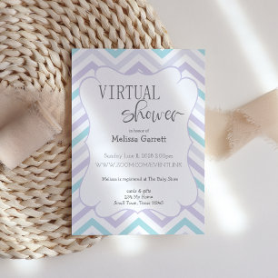 Pastel Lavender y Aqua Zig Zag Baby Virtual Invi