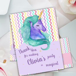 Pastel Magical Chevron Unicorn Cumpleaños Gracias