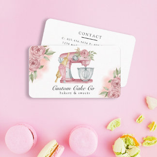 Pastel mezclador acuático + tarjeta de visita rosa