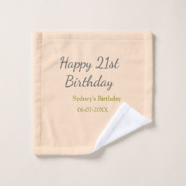 Pastel orange gray happy 21st birthday name date