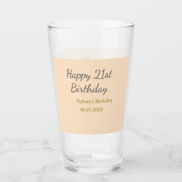 Pastel orange gray happy 21st birthday name date