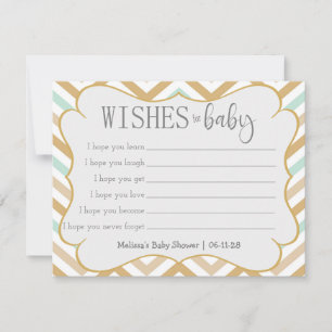 Pastel Oro y Zig Verde Zag Deseos del bebé