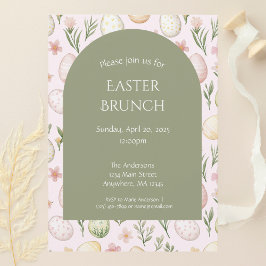 Pastel Patrón de Huevos de Pascua Invitación a Bru