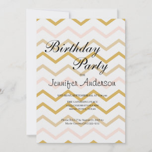 Pastel Peach y Gold Zig Zag