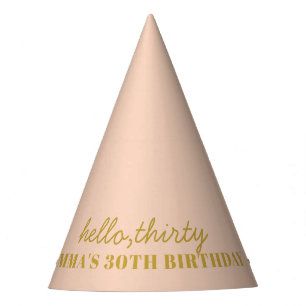Pastel Peachy Hello Thirthday Party Gorra